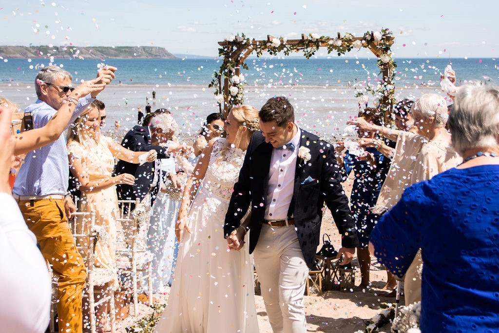 beach wedding in Gower, South Wales